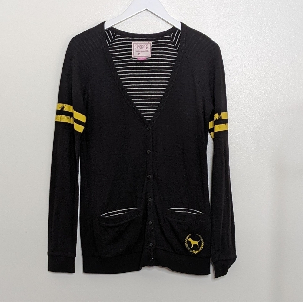 Victoria's Secret Pink University of Missouri Small Black Cardigan Tigers logo